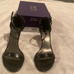 Stuart Weitzman NUNAKED black kid strappy sandals size 8.5 M ..3” heel